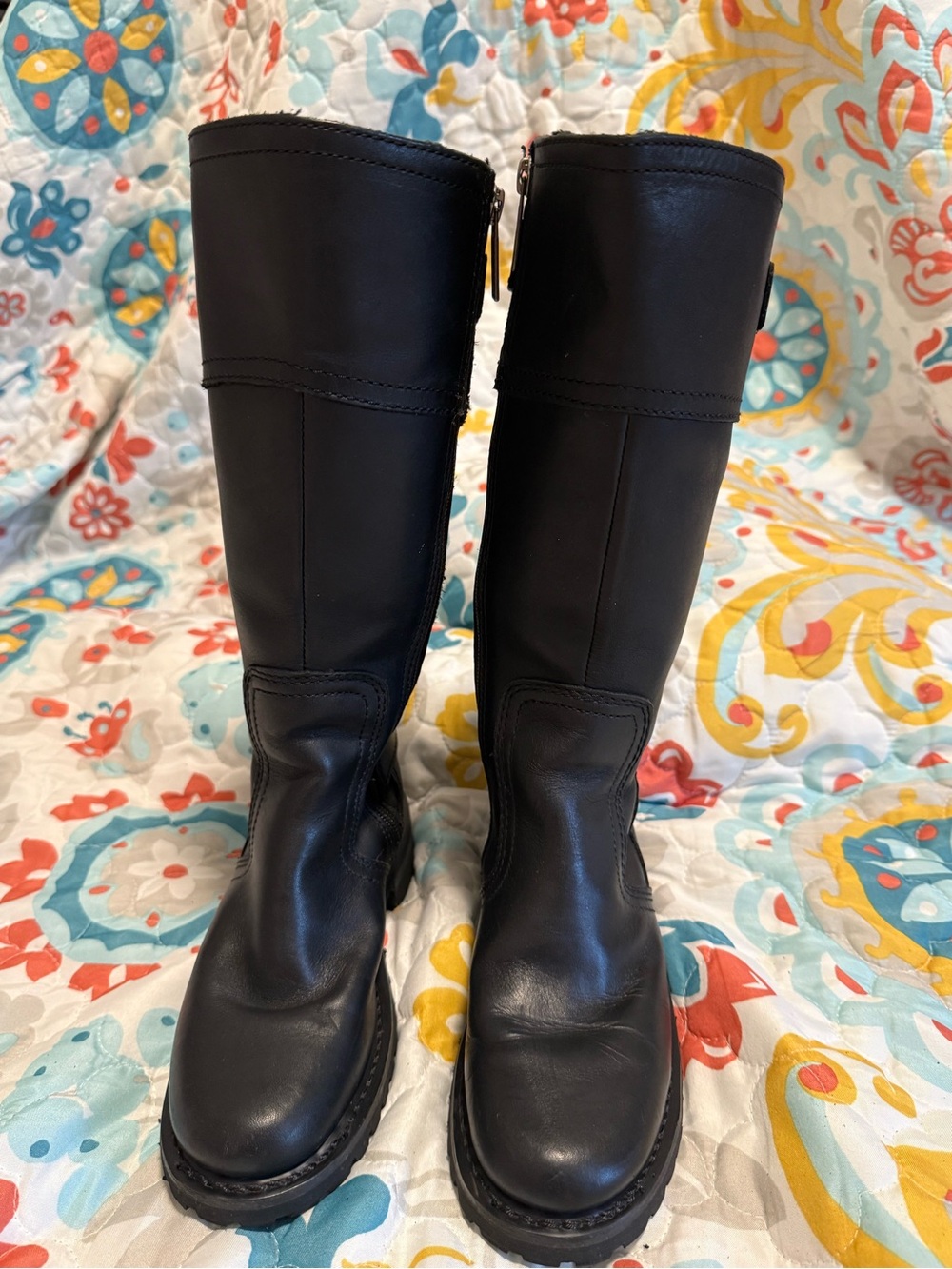 Harley Davidson Women's Black Lace-Up Boots with Buckle Accents - Picture 3 of 9